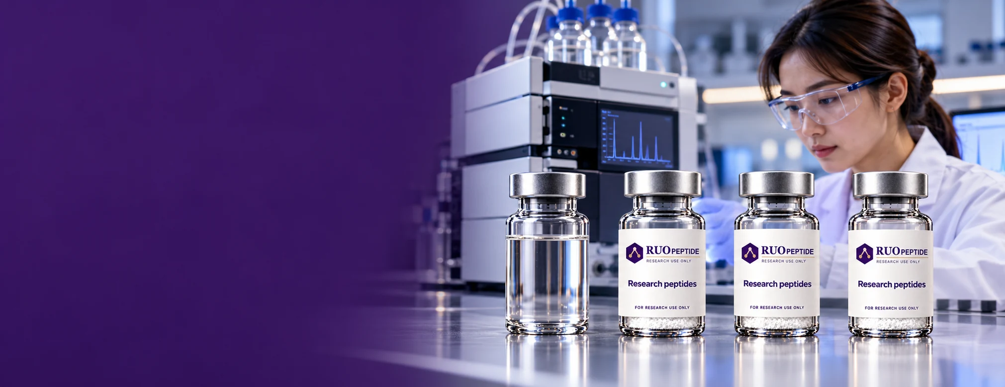 Research quality review with laboratory equipment