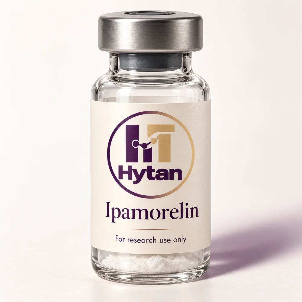 Ipamorelin packaging illustration. For research use only.